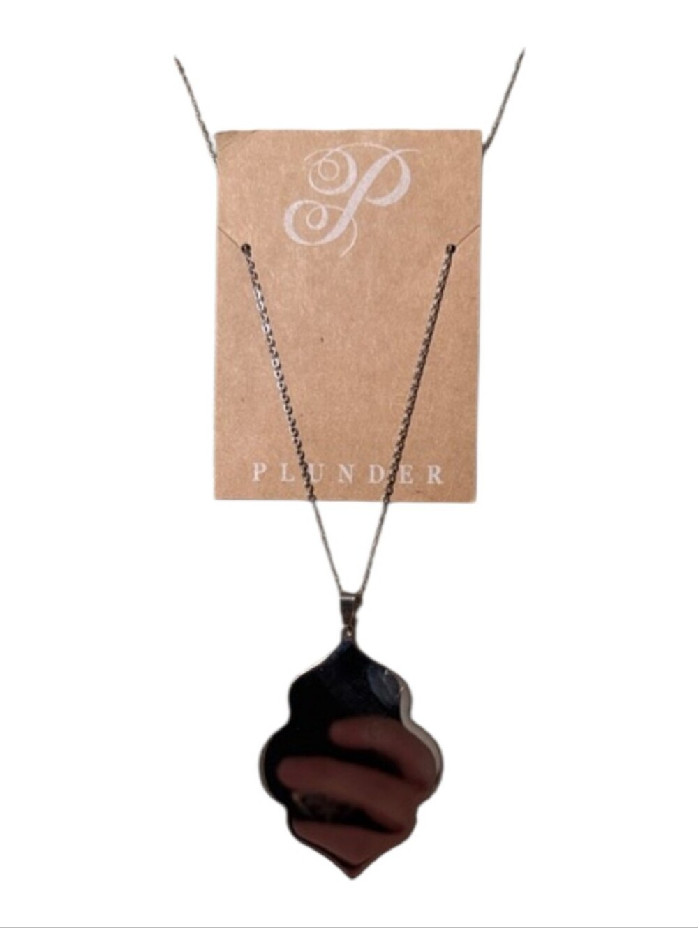 Large Silver Moroccan Shield Pendant Necklace
